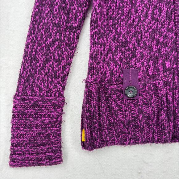 Lole Cardigan Sweater Womens Size M Purple Wool Blend Full Zip Fuzzy Knit - Picture 5 of 14